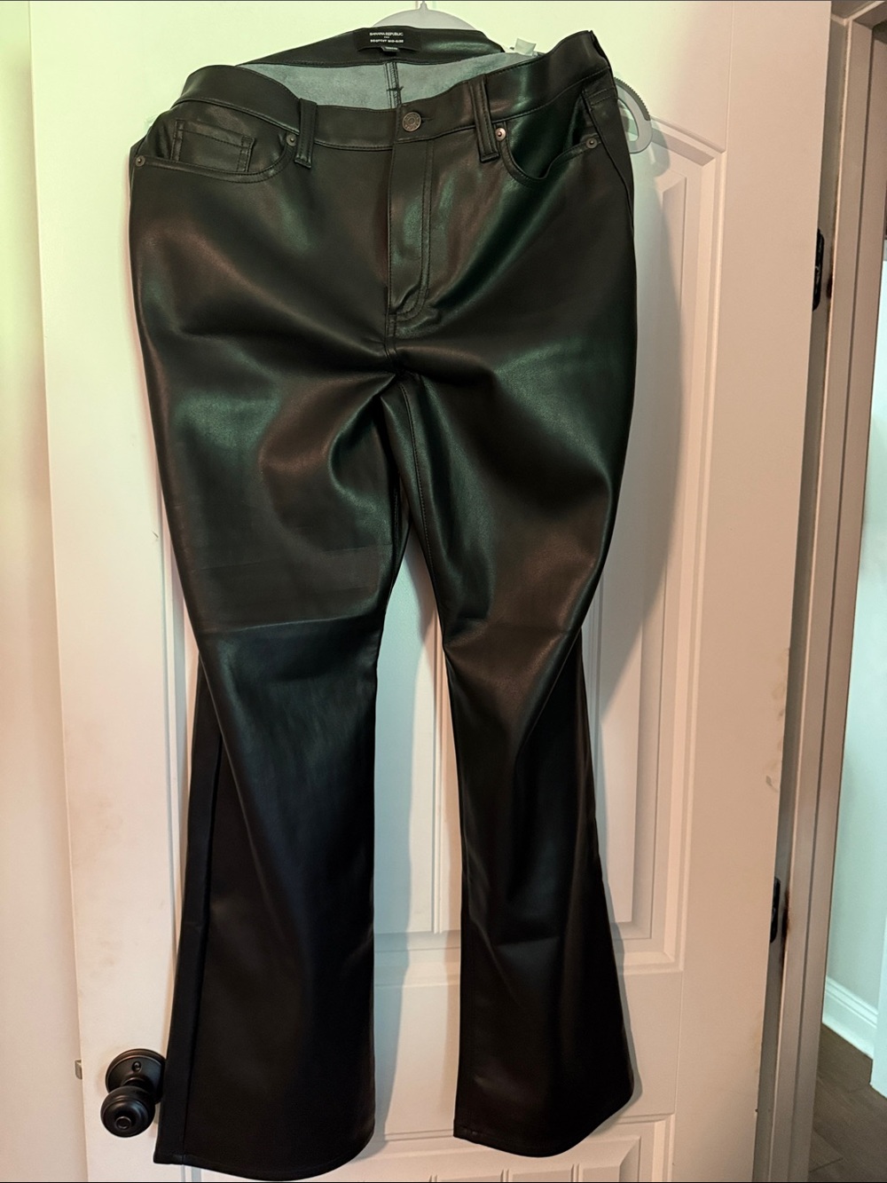 Banana Republic Black Faux Leather Bootcut Pants